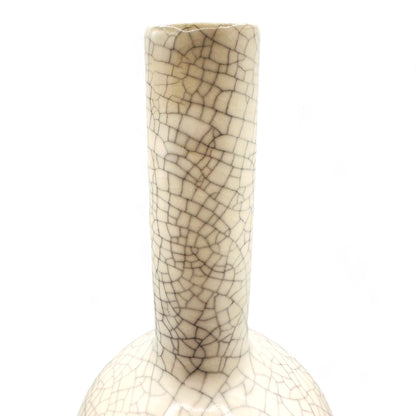 Vintage Chinese Crackle Glazed Porcelain Vase - 12" Tall
