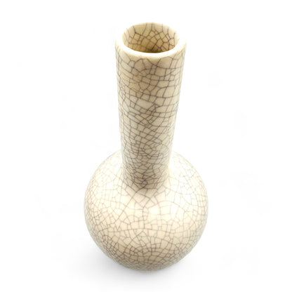 Vintage Chinese Crackle Glazed Porcelain Vase - 12" Tall