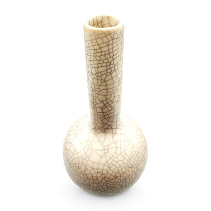 Vintage Chinese Crackle Glazed Porcelain Vase - 12" Tall