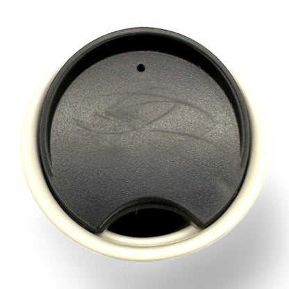 Starbucks Travel Tumbler Mug features a modern black lid and a unique watercolor design, perfect for on-the-go beverages.