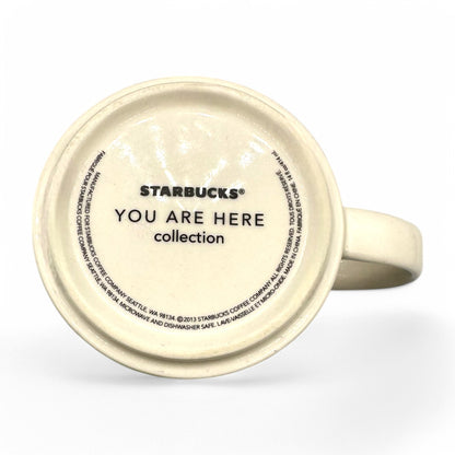 Starbucks Portland “you are here collection” mug features a mountain motif and iconic designs from 2013.