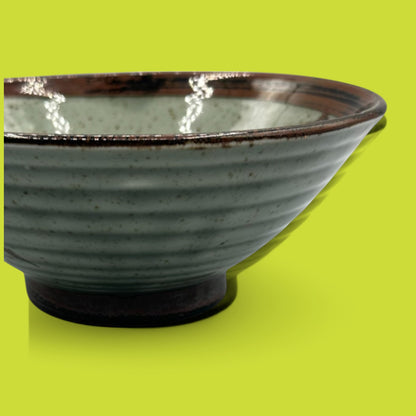 Vintage Japanese Handmade Bowl with Brown Speckles Design