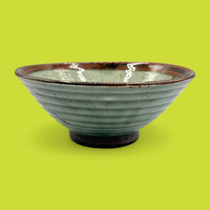 Vintage Japanese Handmade Bowl with Brown Speckles Design