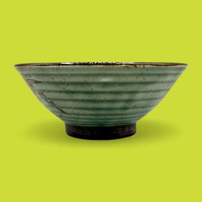 Vintage Japanese Handmade Bowl with Brown Speckles Design