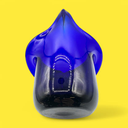 Cobalt Blue Handmade Glass Votive Candle Holder 1970's Polish