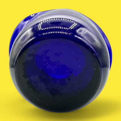 Cobalt Blue Handmade Glass Votive Candle Holder 1970's Polish