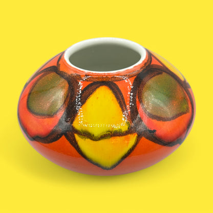 Colorful Poole pottery number 32 onion vase, crafted by Robert Jefferson, perfect for any collection or decor.