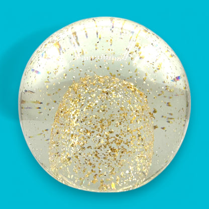 Glass Paperweight with Gold Flakes - 4" Sphere