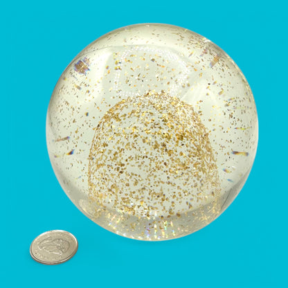 Glass Paperweight with Gold Flakes - 4" Sphere