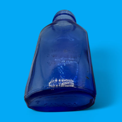 2 Antique Phillips Milk of Magnesia Bottle Cobalt Blue Glass Made in Canada