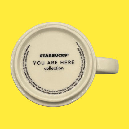 Florida Starbucks Mug, 15oz, You Are Here Collection - Replacement Mug features vibrant palm trees and sunshine designs.