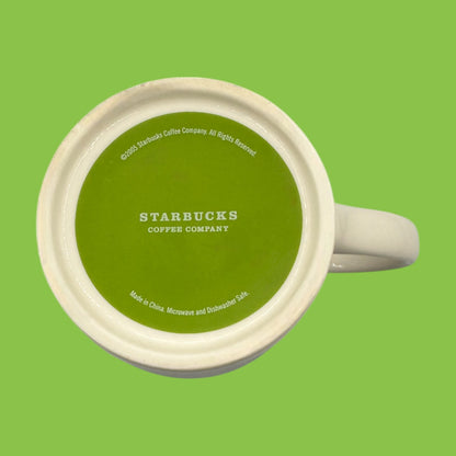 Starbucks Cafe Estima Blend Mug - 16 fl oz - 2005 - Rare Collectible! features a vibrant green design and logo.