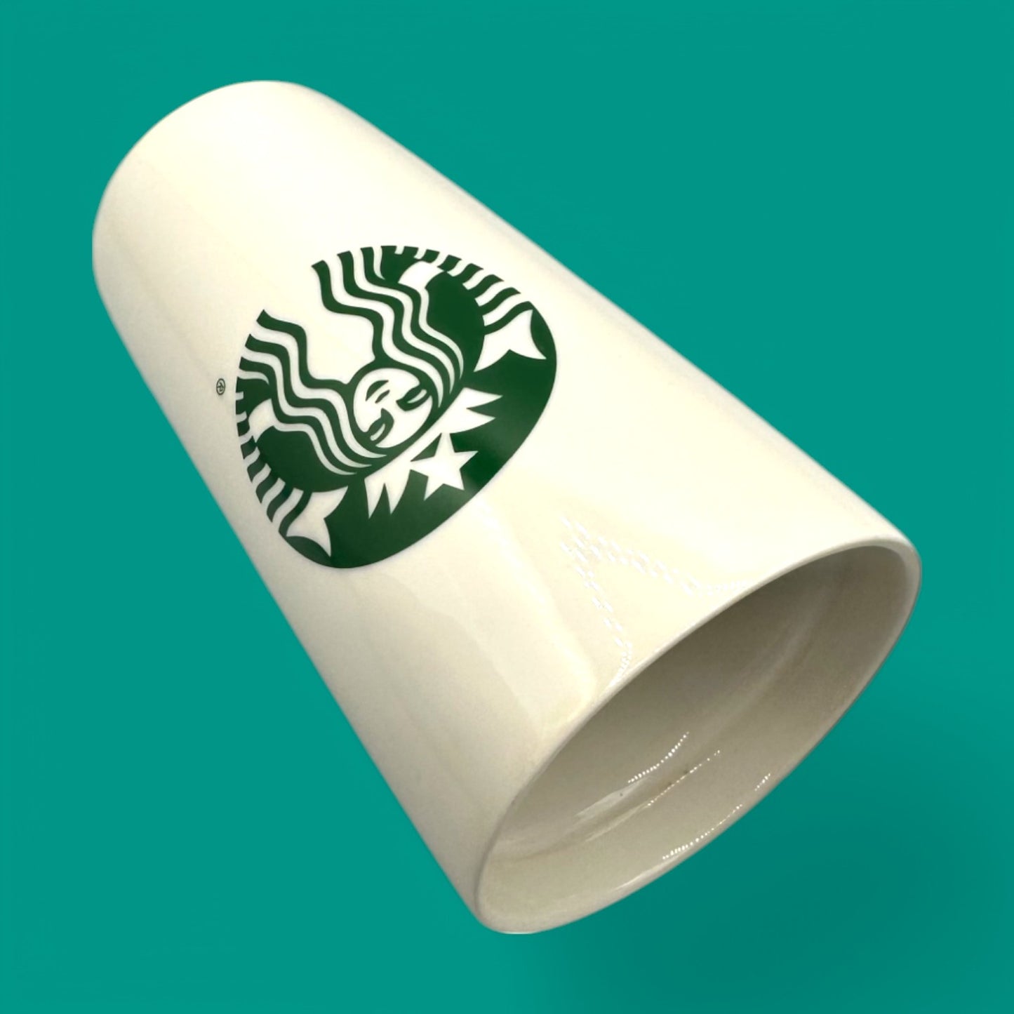 Starbucks Green Mermaid Logo 12 oz Ceramic Travel Mug