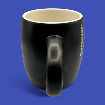 Sleek Starbucks Black ceramic mug featuring a mermaid logo, perfect for your daily coffee enjoyment.