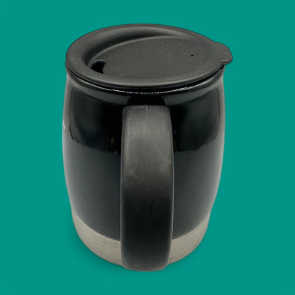 Starbucks Black Ceramic Travel Mug with Lid and Stainless Bottom (12oz) Replacement Mug