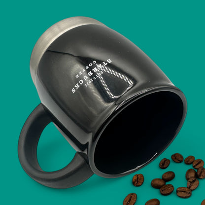 Starbucks Black Ceramic Travel Mug with Lid and Stainless Bottom (12oz) Replacement Mug