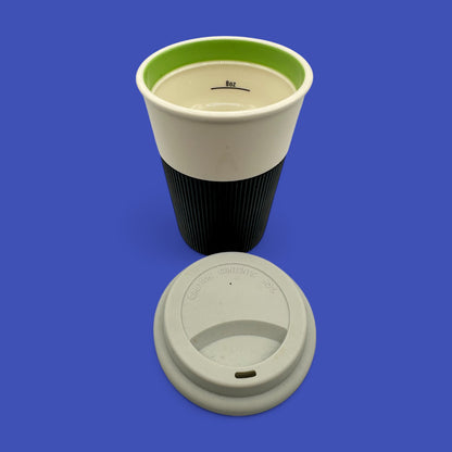 Starbucks Bone China Travel Mug – 8oz Reusable Cup with Grey Lid