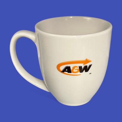 Classic A&W replacement mug in white ceramic, perfect for collectors and nostalgic coffee lovers.