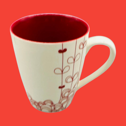 Starbucks Red and White Hearts Valentines 2009 Coffee Mug (12oz) – Replacement Mug in New Bone China