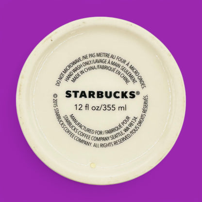 Starbucks 2015 Shelby Kroeger Ceramic Travel Mug – Watercolour World Map Replacement Mug (12oz)
