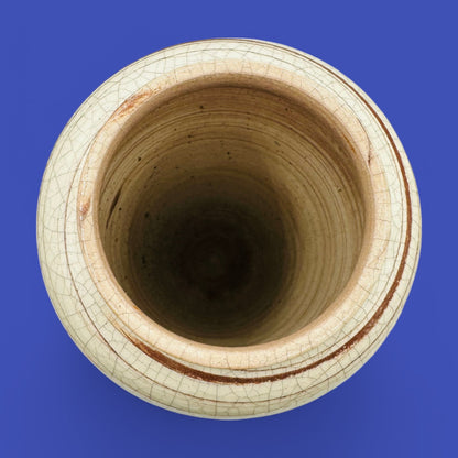 Elevate your decor with this Italian Mid-Century Modern Pottery Vase 9.8" Tall, showcasing exquisite craftsmanship.