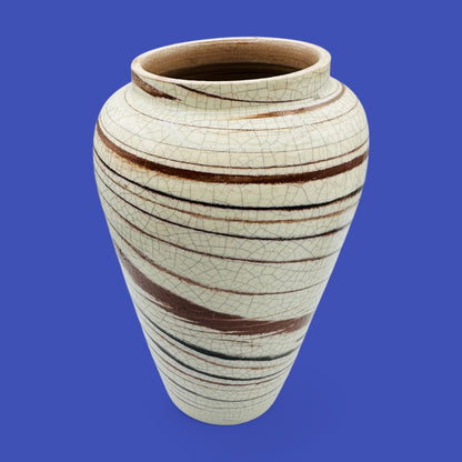 Elevate your decor with the Italian Mid-Century Modern Pottery Vase 9.8" Tall, showcasing exquisite craftsmanship.