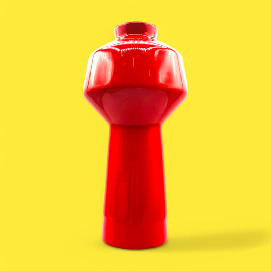 Bold and glossy, the EQ3 Carnaby Red Vase, Mid-Century Modern Inspired Pop adds vibrant color to any decor.