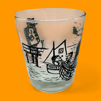 Tom’s Fish Market Low Ball Glasses – Set of 2 Redondo Beach Souvenir Cups
