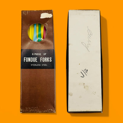 Vintage Coloured Teardrop Fondue Forks, Set of 6 - Mid-Century Modern Design adds flair to your fondue gatherings.