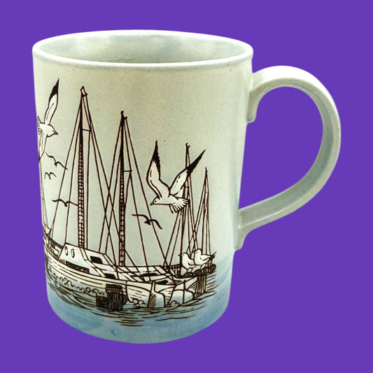 Vintage Otagiri Japan Sailboat Mug – Hand Painted Ceramic Nautical Scene