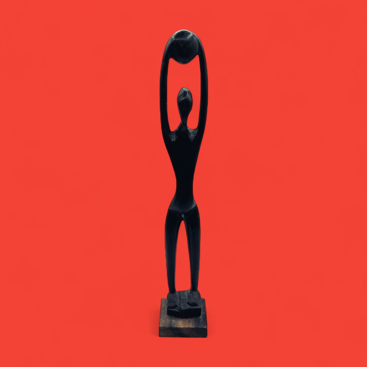 African hand-carved ebony wood figures man & woman 29 cm tall