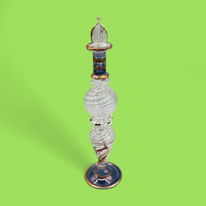 Elegant Glass Egyptian Perfume Bottles with Gold Accents