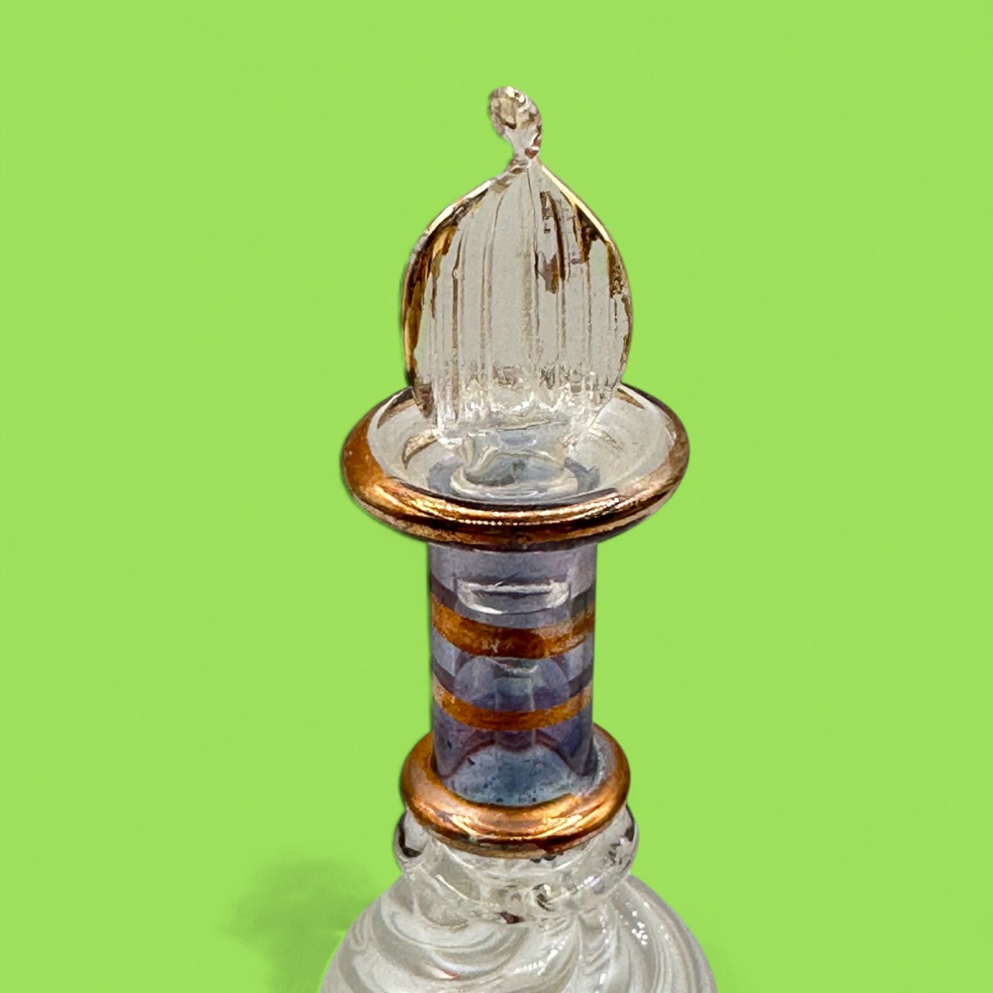 Elegant Glass Egyptian Perfume Bottles with Gold Accents