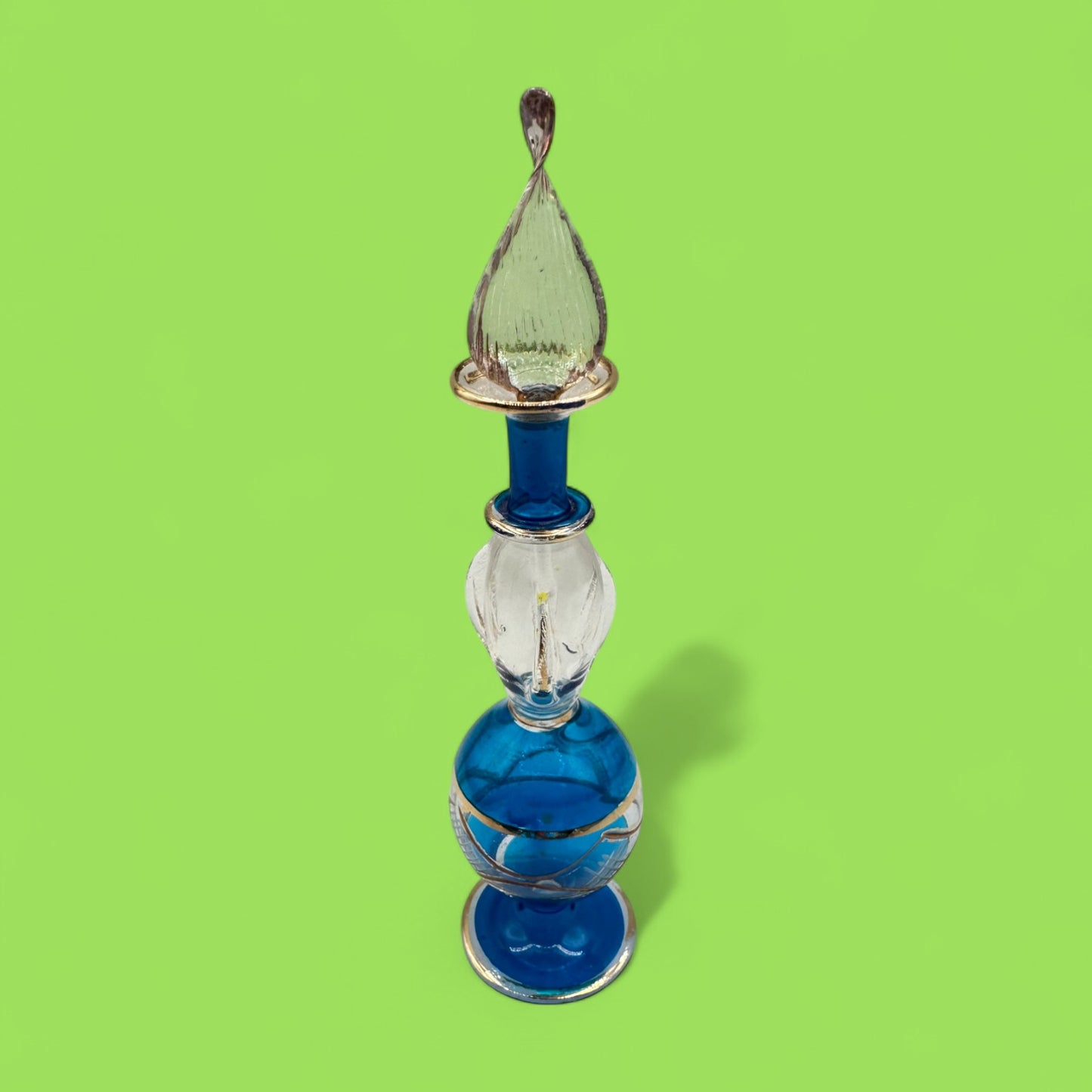 Elegant Glass Egyptian Perfume Bottles with Gold Accents