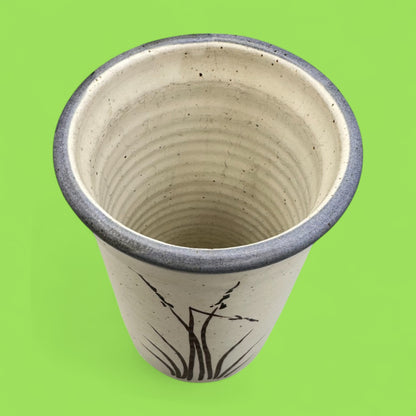 Vintage Japanese Style Handmade Stoneware Vase - Japan - Rice