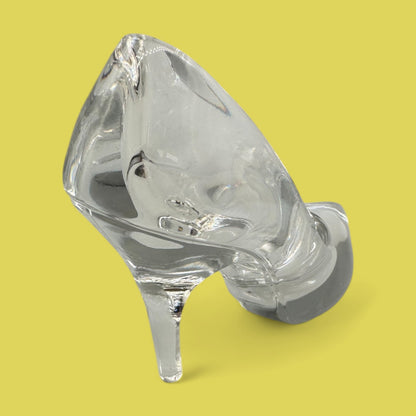 Vintage Crystal Glass High Heel Shoe Cinderella Style