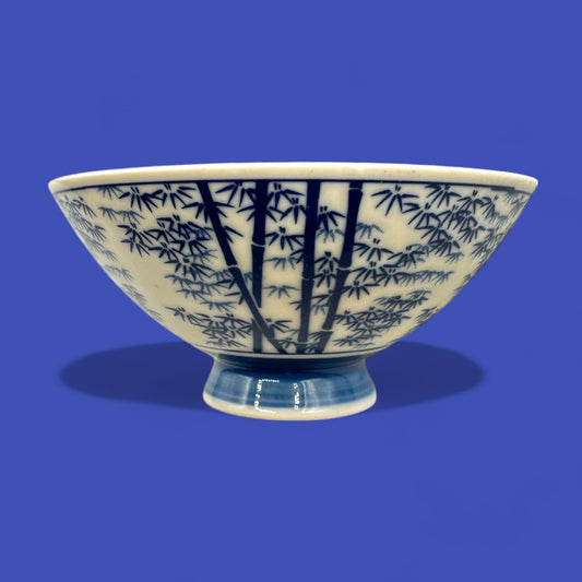 Chinese rice bowl – Blue Bamboo Motif Porcelain Dish