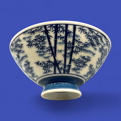 Chinese rice bowl – Blue Bamboo Motif Porcelain Dish