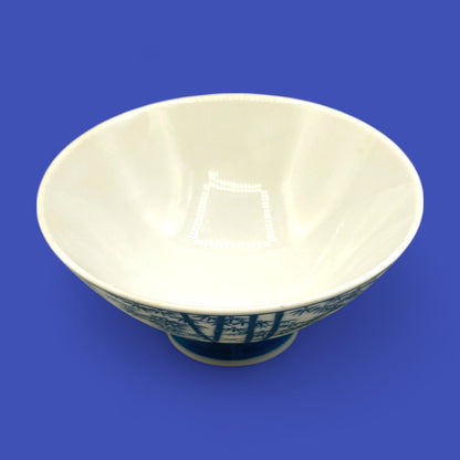 Chinese rice bowl – Blue Bamboo Motif Porcelain Dish
