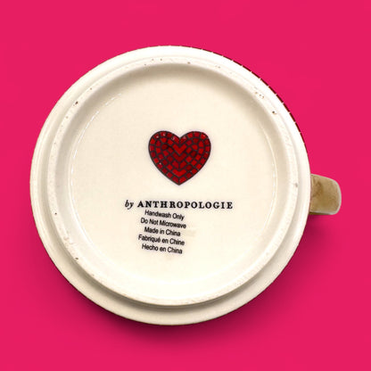 Anthropologie love mug – heart & Cupid design replacement mug