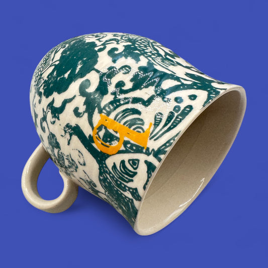 Anthropologie Monogram “B” Floral Mug – Curved Ceramic Initial Replacement Mug