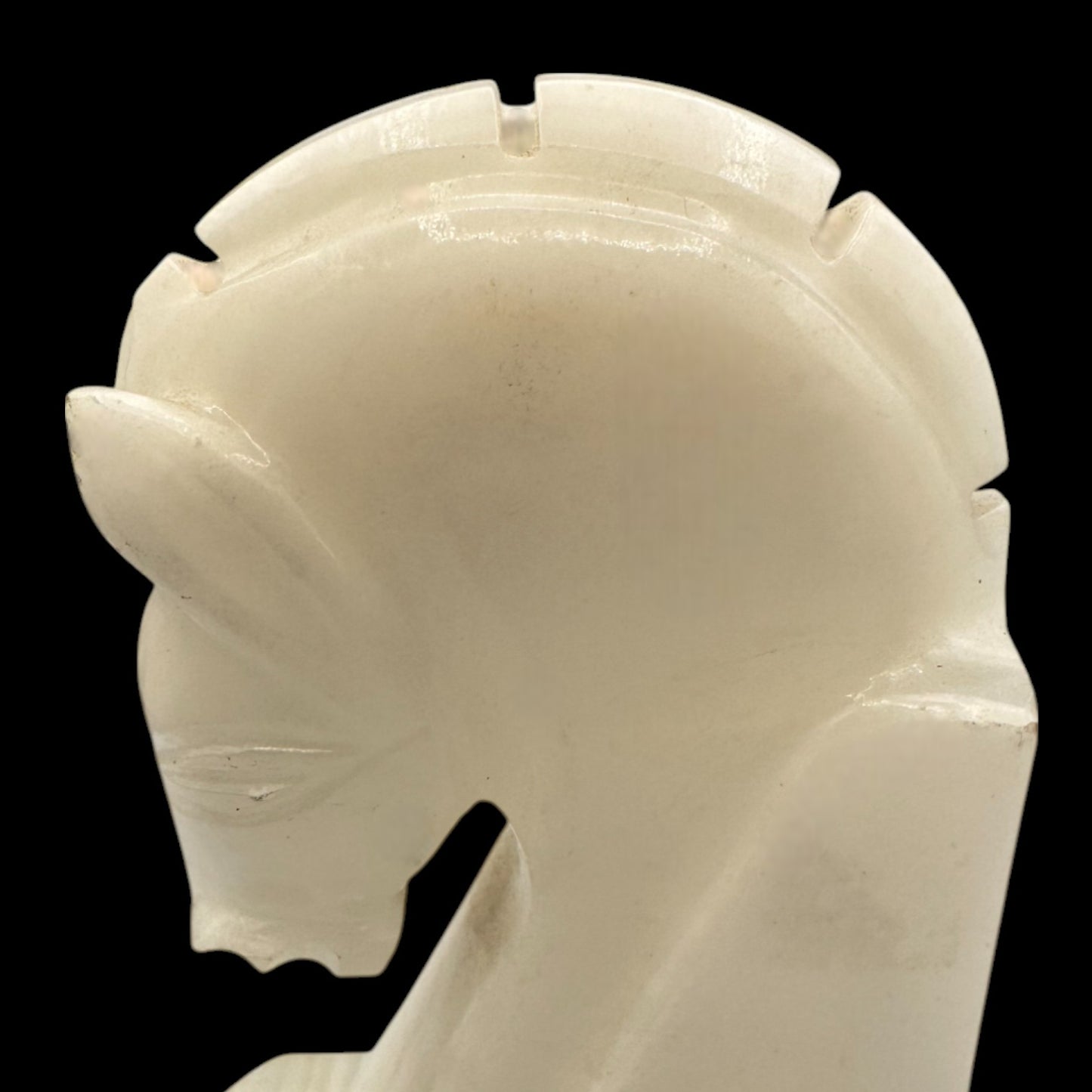 Vintage Alabaster Horse Head Book Ends – Carved Stone, MCM Décor
