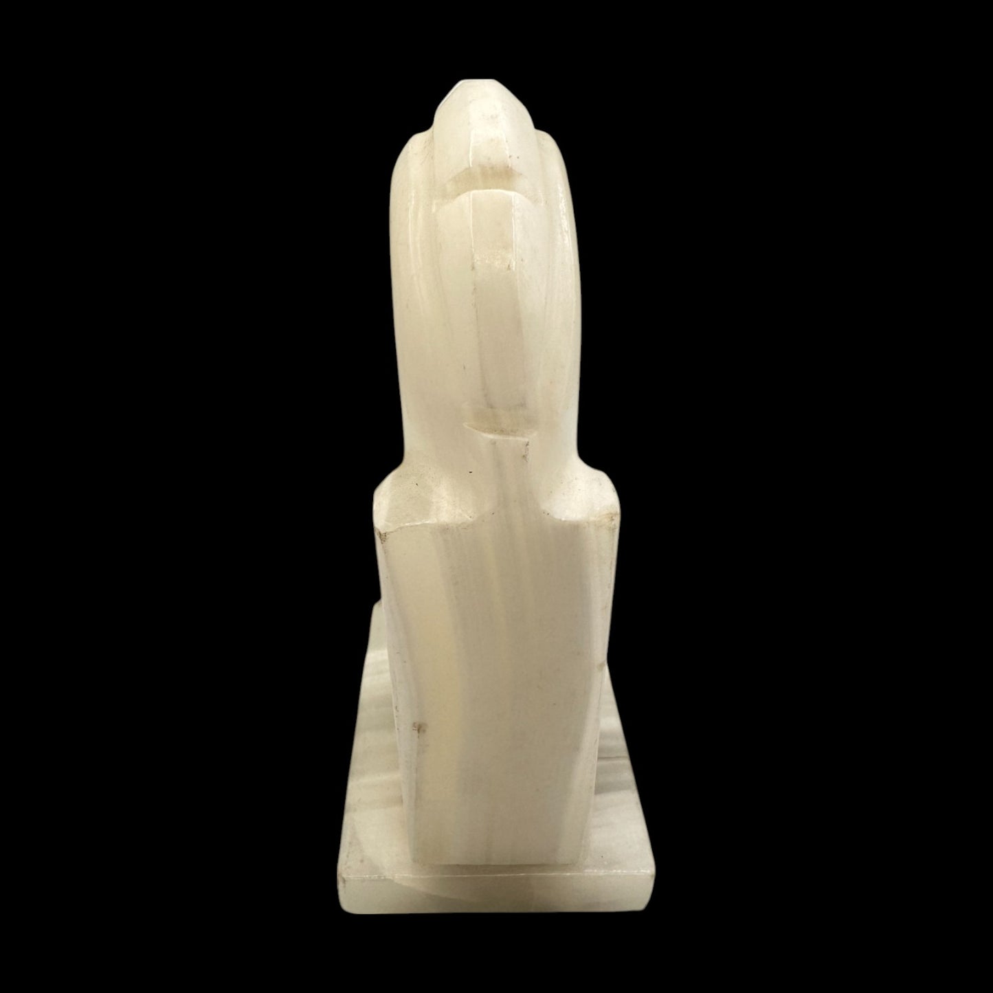 Vintage Alabaster Horse Head Book Ends – Carved Stone, MCM Décor