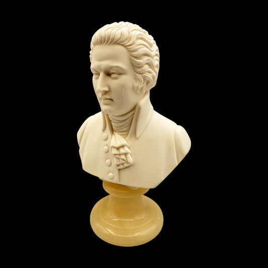 Mozart Stone Bust with Alabaster Base Replacement