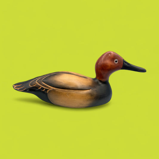 Vintage Carved Duck Decoy – Hand Painted Wood, Canadian Folk Art