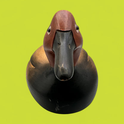 Vintage Carved Duck Decoy – Hand Painted Wood, Canadian Folk Art
