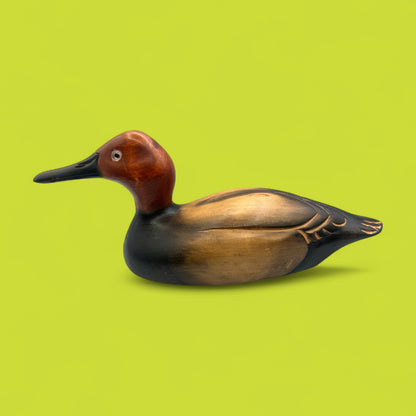 Vintage Carved Duck Decoy – Hand Painted Wood, Canadian Folk Art