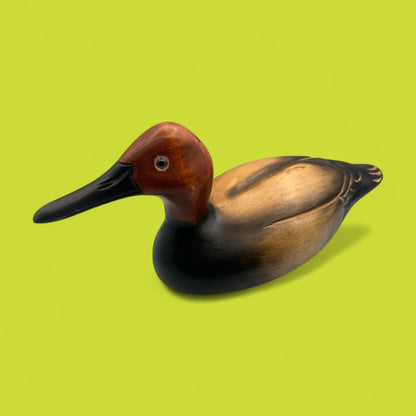 Vintage Carved Duck Decoy – Hand Painted Wood, Canadian Folk Art