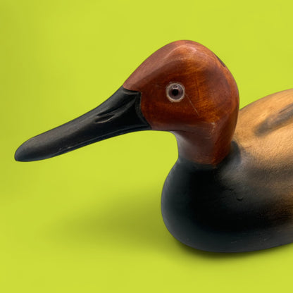 Vintage Carved Duck Decoy – Hand Painted Wood, Canadian Folk Art