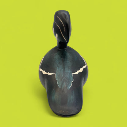 Vintage Carved Duck Decoy – Wood and Paint, Bold Folk Art Finish